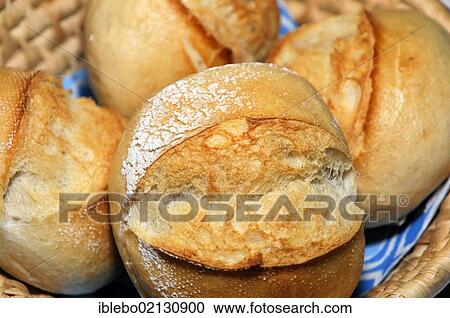 Stock Image - Freshly baked bread rolls, Baden-Wuerttemberg, Germany, Europe. Fotosearch