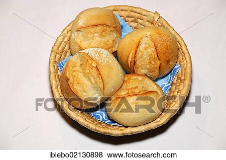 Stock Photo - Freshly baked bread rolls, Baden-Wuerttemberg, Germany, Europe. Fotosearch