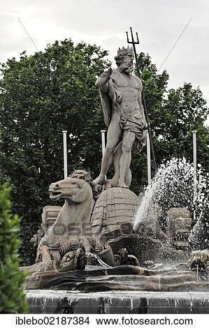 Fuente de Neptuno, Neptune Fountain, Pasea del Prado, Madrid, Spain, Europe View Large Photo Image Picture - Fuente de Neptuno, Neptune Fountain, Pasea del Prado, Madrid, Spain, Europe. Fotosearch