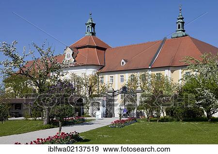 Garden of Seitenstetten Abbey, Mostviertel region, Lower Austria, Europe View Large Photo Image Stock Photo - Garden of Seitenstetten Abbey, Mostviertel region, Lower Austria, Europe. Fotosearch