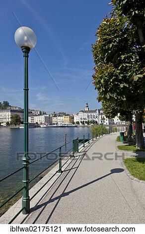 Gmunden on Lake Traunsee, Salzkammergut Region, Upper Austria, Austria, Europe View Large Photo Image Stock Image - Gmunden on Lake Traunsee, Salzkammergut Region, Upper Austria, Austria, Europe. Fotosearch