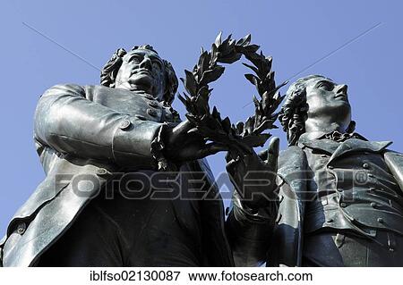 Goethe-Schiller monument in Weimar, Thuringia, Germany, Europe View Large Photo Image Stock Photo - Goethe-Schiller monument in Weimar, Thuringia, Germany, Europe. Fotosearch