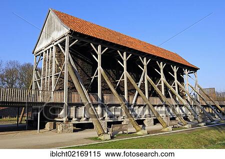 Stock Photography - Gottesgabe Salina, a graduation tower, Rheine, Muensterland, North Rhine-Westphalia, Germany, Europe. Fotosearch