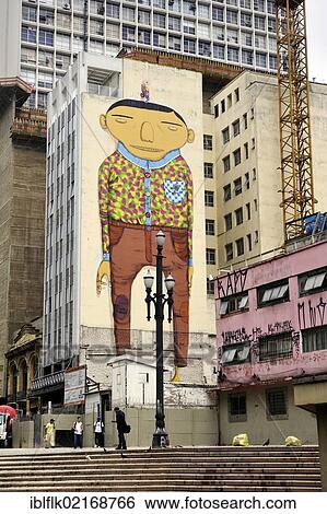 Stock Photograph - Graffiti on the facade of a house, Sao Paulo, Brazil, South America. Fotosearch