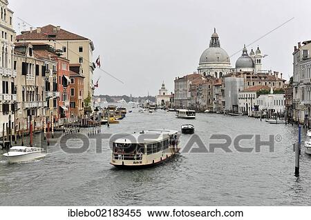 Grand Canal, Santa Maria della Salute Church on the right, Venice, Veneto, Italy, Europe View Large Photo Image Stock Photography - Grand Canal, Santa Maria della Salute Church on the right, Venice, Veneto, Italy, Europe. Fotosearch