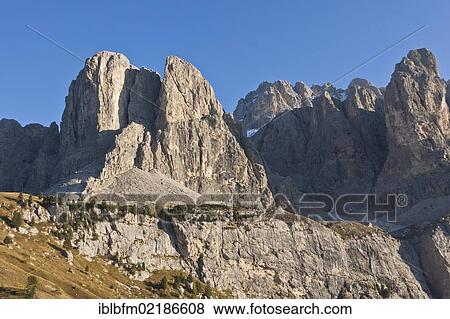 Stock Photo - Groedental or Val Gardena valley, Sella Ronda, Dolomites, Italy, Europe. Fotosearch