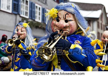 Guggenmusik group, carnival marching band, at the 35th Motteri parade in Malters, Lucerne, Switzerland, Europe View Large Photo Image Stock Photo - Guggenmusik group, carnival marching band, at the 35th Motteri parade in Malters, Lucerne, Switzerland, Europe. Fotosearch