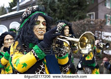 Guggenmusik group, carnival marching band, in costume for "Jamaican safari", 35th Motteri Parade, Malters, Lucerne, Switzerland, Europe View Large Photo Image Stock Photograph - Guggenmusik group, carnival marching band, in costume for "Jamaican safari", 35th Motteri Parade, Malters, Lucerne, Switzerland, Europe. Fotosearch