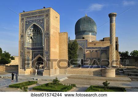 Gur Emir, Gur-Amir, Guri Amir mausoleum, grave of Timur, Temur, Tamerlane, Samarkand, Silk Road, Uzbekistan, Central Asia, Asia View Large Photo Image Picture - Gur Emir, Gur-Amir, Guri Amir mausoleum, grave of Timur, Temur, Tamerlane, Samarkand, Silk Road, Uzbekistan, Central Asia, Asia. Fotosearch