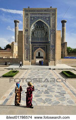 Gur Emir, Gur-Amir, Guri Amir mausoleum, tomb of Timur, Temur, Tamerlane, Samarkand, Unesco World Heritage Site, Silk Road, Uzbekistan, Central Asia, Asia View Large Photo Image Picture - Gur Emir, Gur-Amir, Guri Amir mausoleum, tomb of Timur, Temur, Tamerlane, Samarkand, Unesco World Heritage Site, Silk Road, Uzbekistan, Central Asia, Asia. Fotosearch