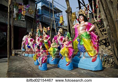 Hand-made statues for religious occasions, manufactory in Tollygunj, a suburb of Kolkata, West Bengal, India, Asia View Large Photo Image Stock Photo - Hand-made statues for religious occasions, manufactory in Tollygunj, a suburb of Kolkata, West Bengal, India, Asia. Fotosearch