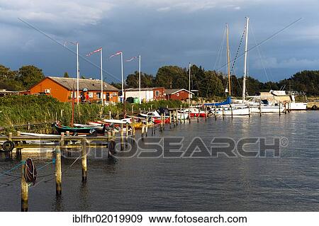 Harboelle harbour on Moen island, Groensund sound, Denmark, Europe View Large Photo Image Stock Photo - Harboelle harbour on Moen island, Groensund sound, Denmark, Europe. Fotosearch