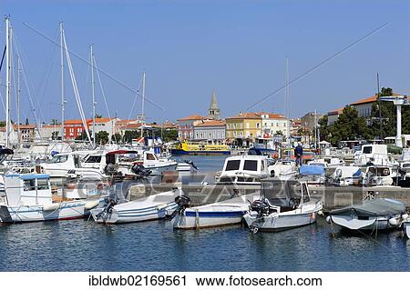 Harbour with the old town at back, Porec, Istria, Croatia, Europe View Large Photo Image Stock Image - Harbour with the old town at back, Porec, Istria, Croatia, Europe. Fotosearch