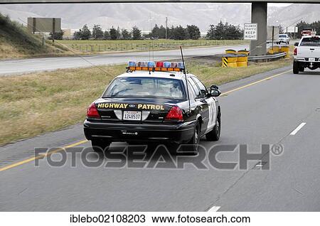 Stock Image - Highway patrol, near Barstow, California, USA, North America. Fotosearch