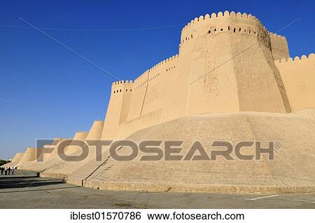 Historic city walls near Ota Darvoza city gate, Ichan Kala, Khiva, Chiva, Silk Road, Unesco World Heritage Site, Uzbekistan, Central Asia, Asia View Large Photo Image Stock Photograph - Historic city walls near Ota Darvoza city gate, Ichan Kala, Khiva, Chiva, Silk Road, Unesco World Heritage Site, Uzbekistan, Central Asia, Asia. Fotosearch