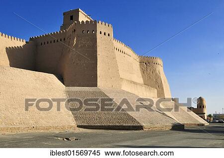 Historic City Walls Near Ota Darvoza City Gate Khiva Chiva