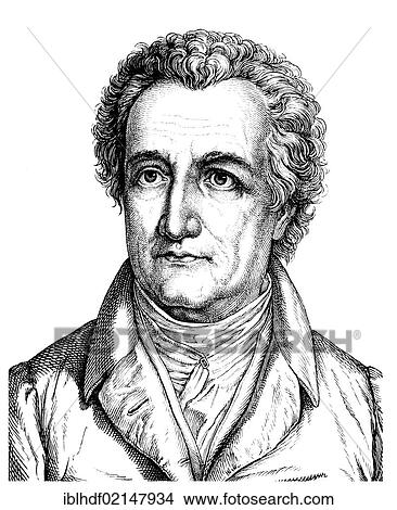 Historical drawing from the 19th Century, portrait of Johann Wolfgang von Goethe, 1749 - 1832, a German poet View Large Photo Image Picture - Historical drawing from the 19th Century, portrait of Johann Wolfgang von Goethe, 1749 - 1832, a German poet. Fotosearch