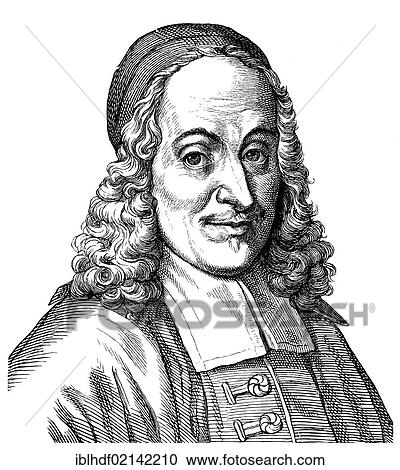 Stock Image - Historical drawing from the 19th century, portrait of Philip Jacob Spener, 1685 - 1705, founder of Pietism. Fotosearch