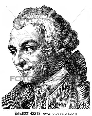 Stock Photo - Historical drawing from the 19th century, portrait of Friedrich von Hagedorn, 1708 - 1754, a German poet of the Rococo. Fotosearch