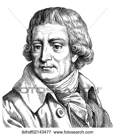 Stock Photo - Historical drawing from the 19th century, portrait of Christian Gottlob Heyne, 1729 -1812, a German professor and librarian. Fotosearch