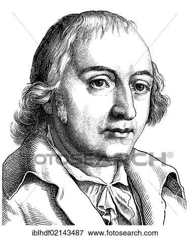 Stock Photo - Historical drawing from the 19th century, portrait of Johann Gottfried von Herder, 1744 - 1803, a German poet, translator, theologian and philosopher of history and culture of the Weimar Classics. Fotosearch