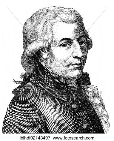 Historical drawing from the 19th century, portrait of Wolfgang Amadeus Mozart, 1756 - 1791, a composer of the First Viennese School View Large Photo Image Stock Photo - Historical drawing from the 19th century, portrait of Wolfgang Amadeus Mozart, 1756 - 1791, a composer of the First Viennese School. Fotosearch