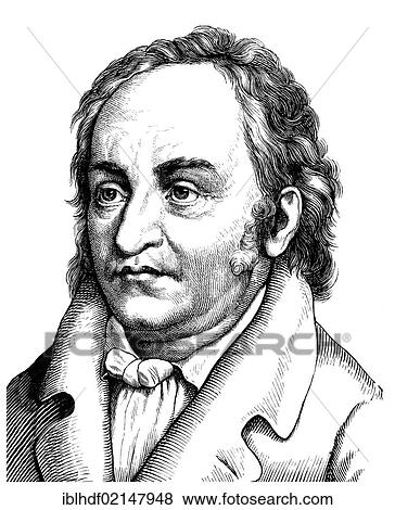 Stock Photo - Historical drawing from the 19th Century, portrait of Jean Paul or Johann Paul Friedrich Richter, 1763 - 1825, a German writer. Fotosearch