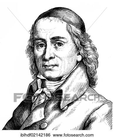 Stock Photograph - Historical drawing from the 19th century, portrait of August Hermann Francke, 1663 - 1727, a German Protestant theologian, educator and hymn writer, a main proponent of pietism and founder of the Francke Foundations. Fotosearch
