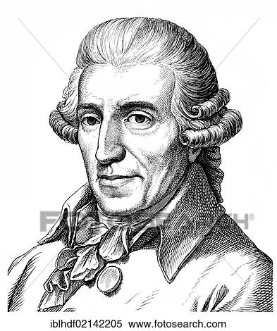 Stock Photography - Historical drawing from the 19th century, portrait of Franz Joseph Haydn, 1732 - 1809, an Austrian composer and leading representative of the Viennese Classical. Fotosearch