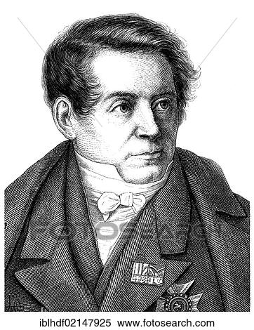 Stock Photography - Historical drawing from the 19th Century, portrait of August Wilhelm von Schlegel, 1767 - 1845, a German literary historian, translator, writer, philosopher and Indologist. Fotosearch
