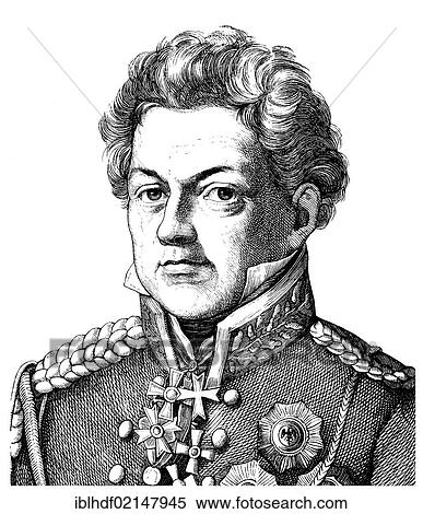 Stock Photography - Historical drawing from the 19th Century, portrait by August Wilhelm Antonius Graf Neidhardt von Gneisenau, 1760 - 1831, a Prussian Field Marshal. Fotosearch