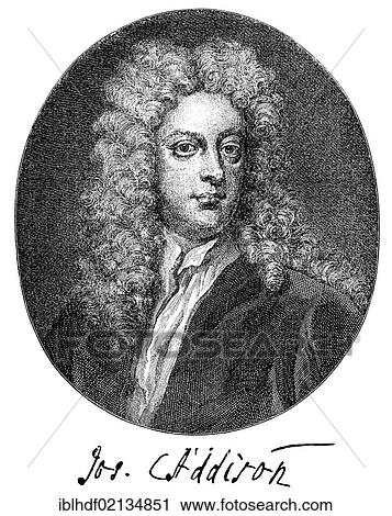 Historical engraving from 19th Century, portrait of Joseph Addison, 1672-1719, English poet, politician and journalist View Large Photo Image Stock Image - Historical engraving from 19th Century, portrait of Joseph Addison, 1672-1719, English poet, politician and journalist. Fotosearch