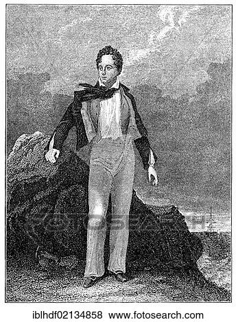 Historical engraving from 19th Century, portrait of Lord Byron or George Gordon Noel Byron, 6th Baron Byron of Rochdale, 1788-1824, British poet View Large Photo Image Stock Photo - Historical engraving from 19th Century, portrait of Lord Byron or George Gordon Noel Byron, 6th Baron Byron of Rochdale, 1788-1824, British poet. Fotosearch