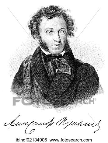 Historical engraving from the 19th Century, portrait of Alexander Sergeyevich Pushkin, 1799-1837, Russian poet and the founder of modern Russian literature View Large Photo Image Stock Photograph - Historical engraving from the 19th Century, portrait of Alexander Sergeyevich Pushkin, 1799-1837, Russian poet and the founder of modern Russian literature. Fotosearch