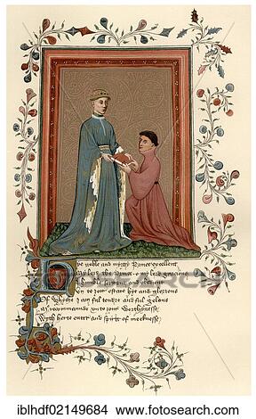 Historical illustration from the 19th century, the English poet and writer Thomas Hoccleve or Occleve, ca. 1368-1426, with Henry V or Harry of Lancaster, 1387 - 1422, King of England, after an Old English manuscript from the 15th Century View Large Photo Image Picture - Historical illustration from the 19th century, the English poet and writer Thomas Hoccleve or Occleve, ca. 1368-1426, with Henry V or Harry of Lancaster, 1387 - 1422, King of England, after an Old English manuscript from the 15th Century. Fotosearch