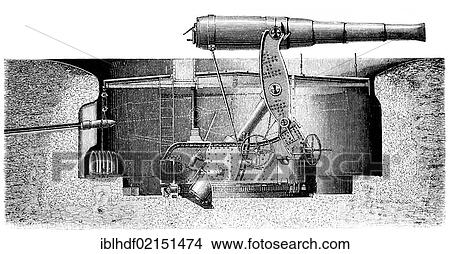 Historical illustration from the 19th Century, depiction of an English Armstrong gun View Large Photo Image Picture - Historical illustration from the 19th Century, depiction of an English Armstrong gun. Fotosearch