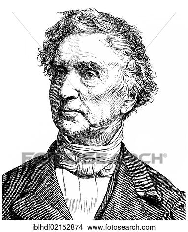 Historical illustration from the 19th Century, portrait of Justus von Liebig, 1803 - 1873, a German chemist and professor View Large Photo Image Picture - Historical illustration from the 19th Century, portrait of Justus von Liebig, 1803 - 1873, a German chemist and professor. Fotosearch