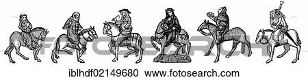 Historical illustration from the 19th century, figures on horseback after the Ellesmere Manuscript, 15th century, from Geoffrey Chaucer's Canterbury Tales View Large Photo Image Stock Image - Historical illustration from the 19th century, figures on horseback after the Ellesmere Manuscript, 15th century, from Geoffrey Chaucer's Canterbury Tales. Fotosearch