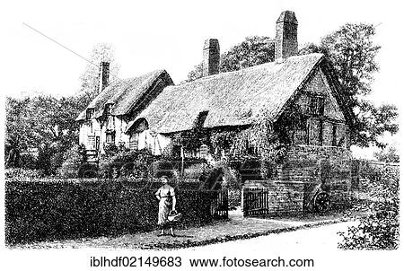Historical illustration from the 19th Century, the birthplace of Anne Hathaway, 1555 - 1623, wife of William Shakespeare, in Shottery, Warwickshire, England View Large Photo Image Stock Image - Historical illustration from the 19th Century, the birthplace of Anne Hathaway, 1555 - 1623, wife of William Shakespeare, in Shottery, Warwickshire, England. Fotosearch