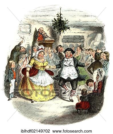 Stock Image - Historical illustration from the 19th century, from Christmas Carol by Charles John Huffam Dickens or Boz, 1812 - 1870, an English writer. Fotosearch