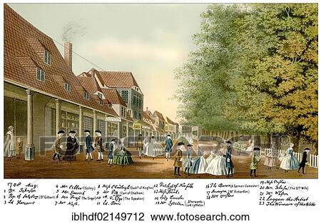 Historical illustration from the 19th Century, after a sketch from 1748, spa visitors in Tunbridge Wells, Kent, England View Large Photo Image Stock Image - Historical illustration from the 19th Century, after a sketch from 1748, spa visitors in Tunbridge Wells, Kent, England. Fotosearch