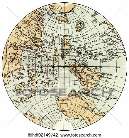 Historical illustration from the 19th Century, globe of 1520, representation of the hemisphere, according to Johann Schoener or Johannes Schonerus, 1477 - 1547, a German mathematician, geographer, cartographer, astronomer and astrologer View Large Photo Image Stock Image - Historical illustration from the 19th Century, globe of 1520, representation of the hemisphere, according to Johann Schoener or Johannes Schonerus, 1477 - 1547, a German mathematician, geographer, cartographer, astronomer and astrologer. Fotosearch