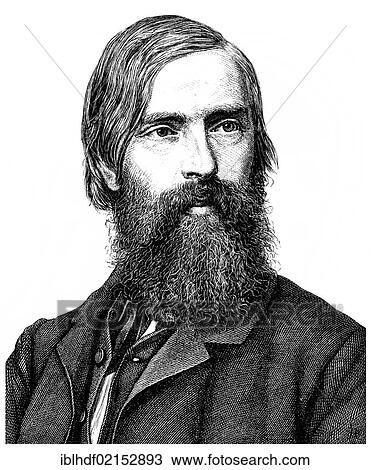 Stock Image - Historical illustration from the 19th Century, portrait of Friedrich Wilhelm Ernst Albrecht von Graefe, 1828 - 1870, a Royal Prussian Privy doctor and professor of ophthalmology. Fotosearch