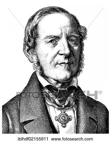 Stock Image - Historical illustration from the 19th century, portrait of August Boeckh, 1785 - 1867, a German classical scholar and archaeologist. Fotosearch