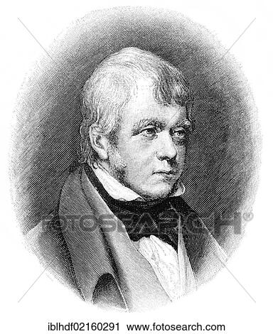 Historical illustration from the 19th Century, portrait of Sir Walter Scott, 1st Baronet of Abbotsford, 1771 - 1832, a Scottish poet and writer View Large Photo Image Stock Image - Historical illustration from the 19th Century, portrait of Sir Walter Scott, 1st Baronet of Abbotsford, 1771 - 1832, a Scottish poet and writer. Fotosearch