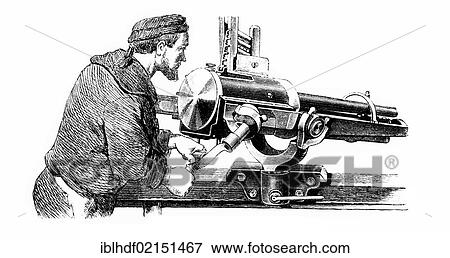 Historical illustration from the 19th Century, depiction of an American revolver cannon, machine gun View Large Photo Image Stock Photo - Historical illustration from the 19th Century, depiction of an American revolver cannon, machine gun. Fotosearch