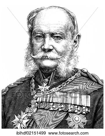Historical illustration from the 19th Century, portrait of William I, 1797 - 1888, German Emperor from the House of Hohenzollern View Large Photo Image Stock Photo - Historical illustration from the 19th Century, portrait of William I, 1797 - 1888, German Emperor from the House of Hohenzollern. Fotosearch