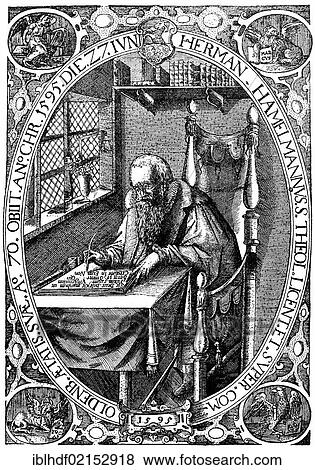 Historical illustration from the 19th Century, depiction of Hermann Hamelmann, 1526 - 1595, a Lutheran theologian, historian and reformer of Westphalia View Large Photo Image Stock Photo - Historical illustration from the 19th Century, depiction of Hermann Hamelmann, 1526 - 1595, a Lutheran theologian, historian and reformer of Westphalia. Fotosearch
