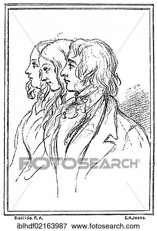Historical illustration from the 19th Century, Charles John Huffam Dickens or Boz, 1812 - 1870, an English writer, with his wife and sister-in-law View Large Photo Image Stock Photo - Historical illustration from the 19th Century, Charles John Huffam Dickens or Boz, 1812 - 1870, an English writer, with his wife and sister-in-law. Fotosearch