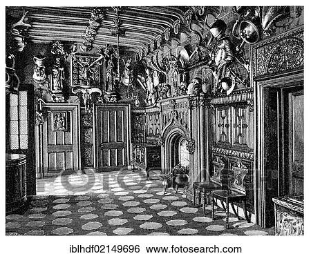 Historical illustration from the 19th Century, the entrance hall of the manor of Abbotsford House, Melrose, Scotland, by Sir Walter Scott, 1st Baronet of Abbotsford, 1771 - 1832, Scottish poet and writer View Large Photo Image Stock Photograph - Historical illustration from the 19th Century, the entrance hall of the manor of Abbotsford House, Melrose, Scotland, by Sir Walter Scott, 1st Baronet of Abbotsford, 1771 - 1832, Scottish poet and writer. Fotosearch
